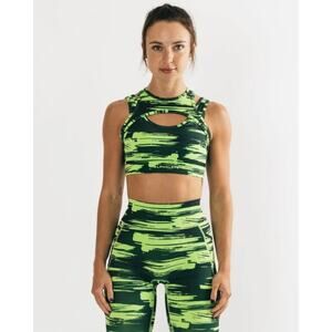 Alphalete Surface Keyhole Volt Canvas Camo Sports Bra